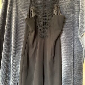 Wild Rose Elegant Black Lace Midi Dress